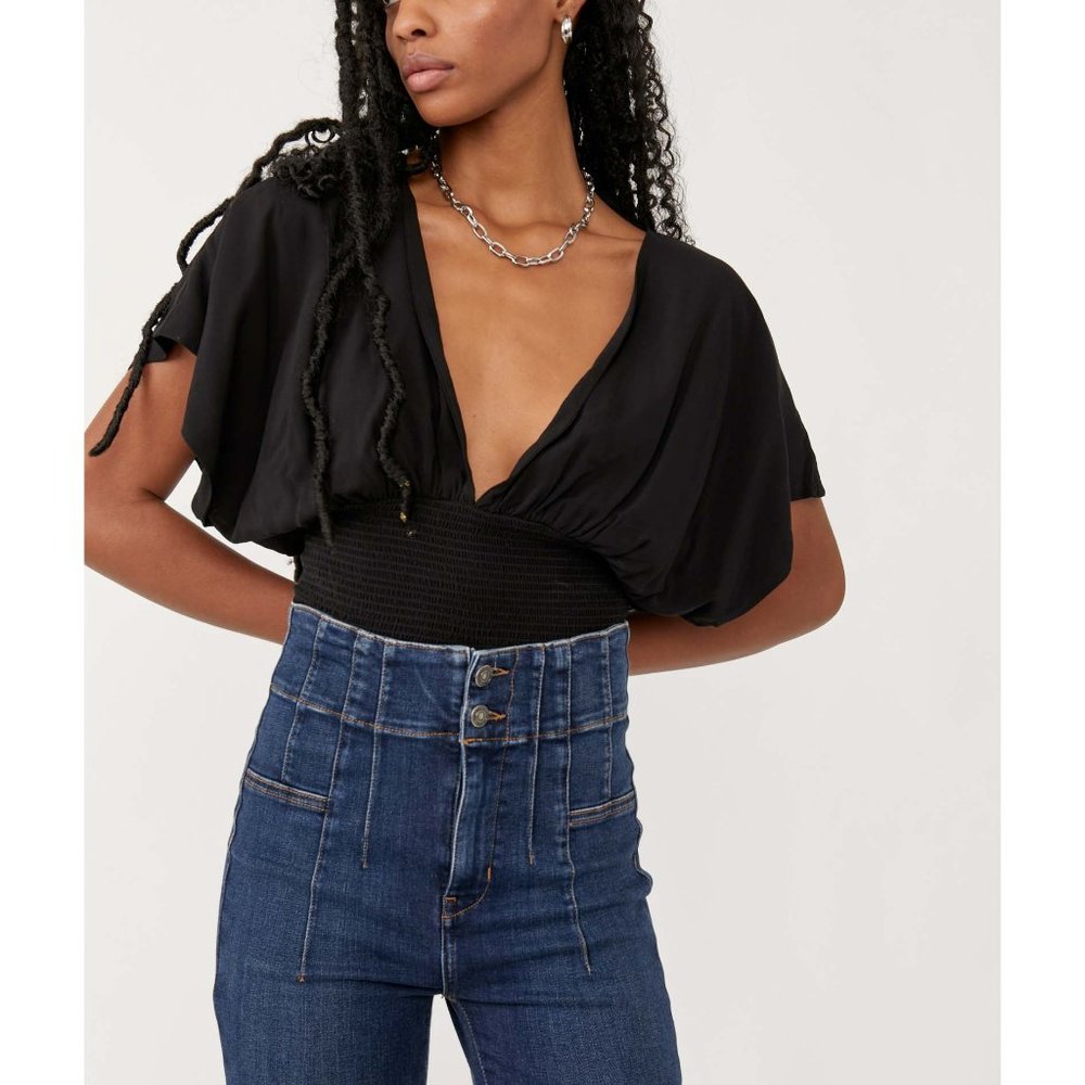 Free People Black Blouse